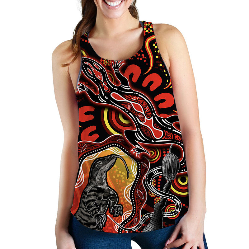 aboriginal-lizard-women-tank-top-red-color