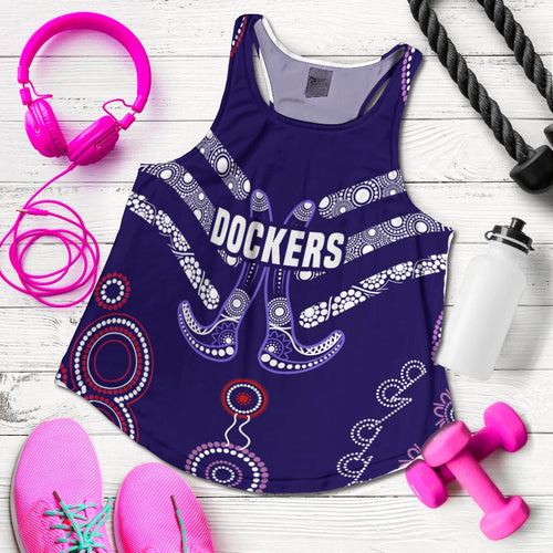 (Custom Personalised) Freo Women's Recerback Tank Aboriginal Simple Style LT16 - Vibe Hoodie