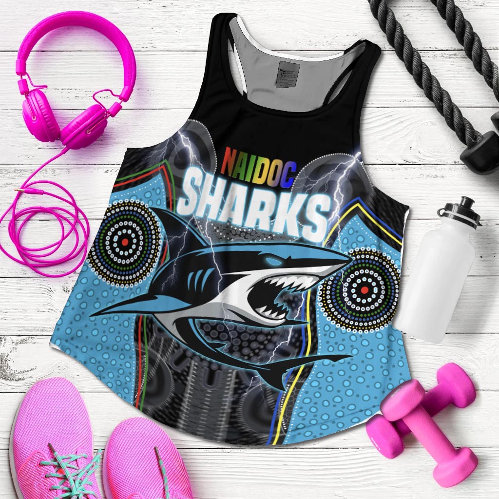 (Custom Personalised) Cronulla-Sutherland Sharks Women Racerback Tank NAIDOC Week Special Style LT16 - Vibe Hoodie