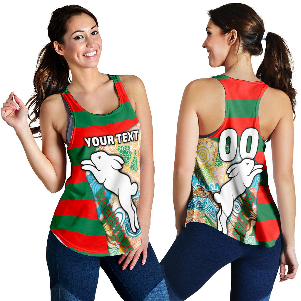 (Custom Personalised) Rabbitohs Women's Racerback Tank Aboriginal Sport Style LT16 - Vibe Hoodie