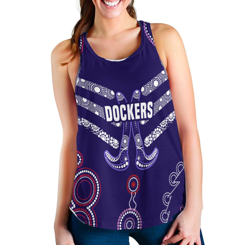 (Custom Personalised) Freo Women's Recerback Tank Aboriginal Simple Style LT16 - Vibe Hoodie