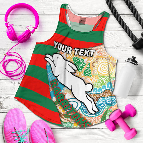 (Custom Personalised) Rabbitohs Women's Racerback Tank Aboriginal Sport Style LT16 - Vibe Hoodie
