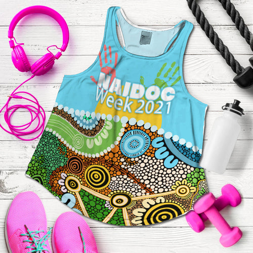NAIDOC Week 2021 Women's Racerback Tank Aboriginal Art LT16 - Vibe Hoodie