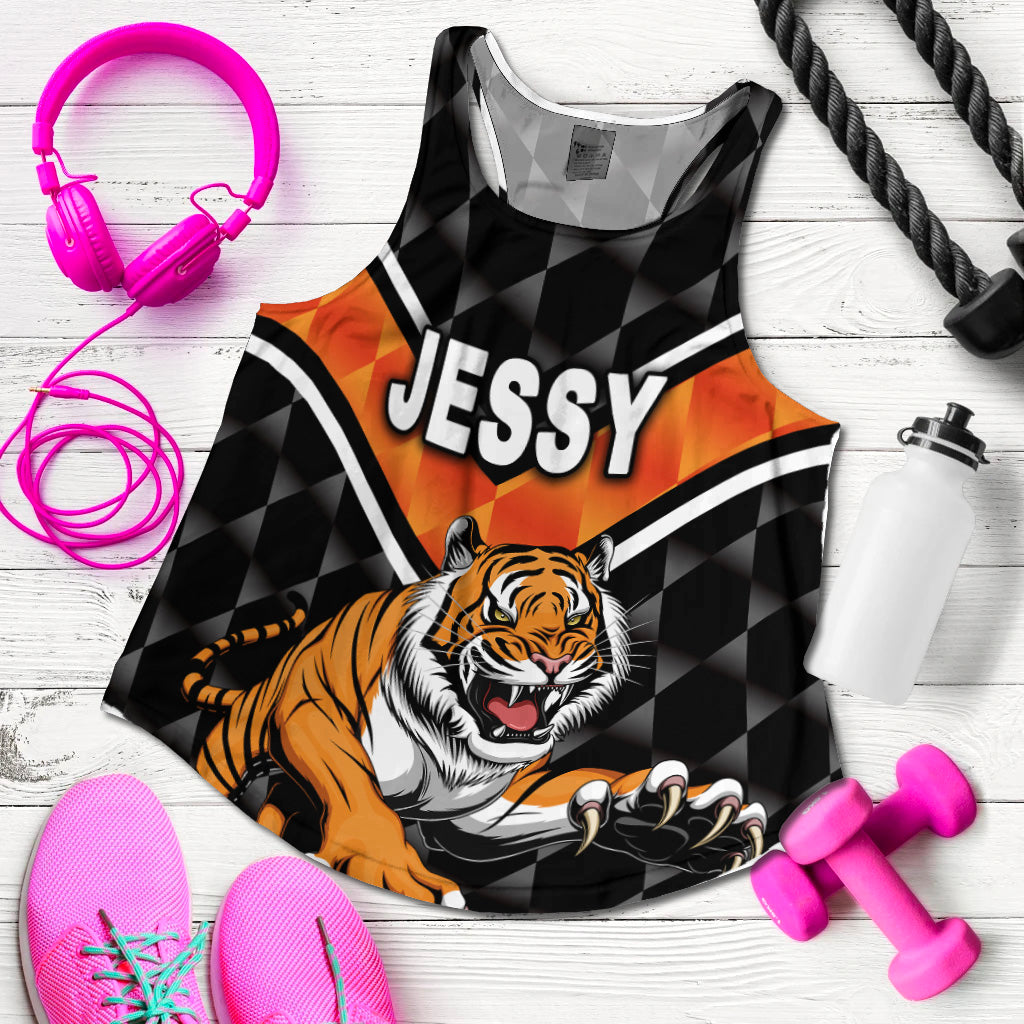 Jessy - Wests Tigers Women Racerback Tank Original Style - Black LT8 - Vibe Hoodie