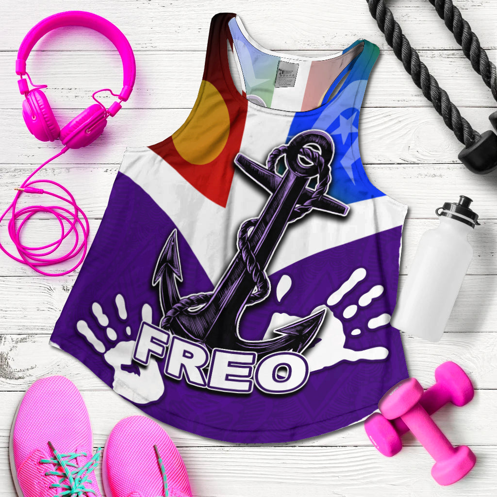 Naidoc Fremantle Women's Recerback Tank Freo Flag LT6 - Vibe Hoodie