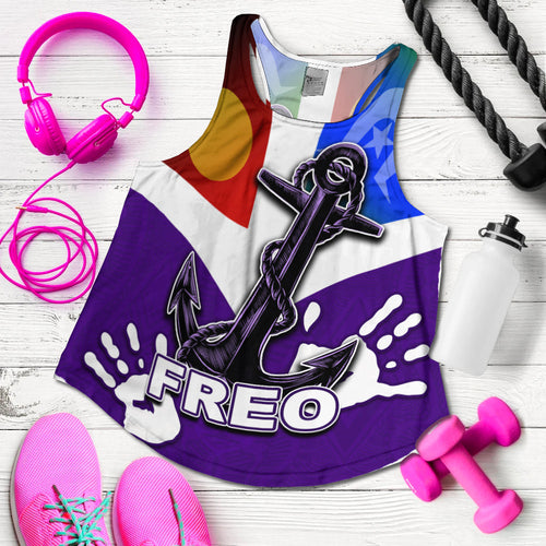 Naidoc Fremantle Women's Recerback Tank Freo Flag LT6 - Vibe Hoodie