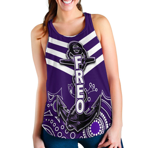Fremantle Women's Recerback Tank Freo Aboriginal Simple Style LT6 - Vibe Hoodie