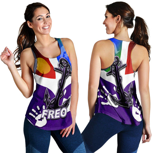 Naidoc Fremantle Women's Recerback Tank Freo Flag LT6 - Vibe Hoodie