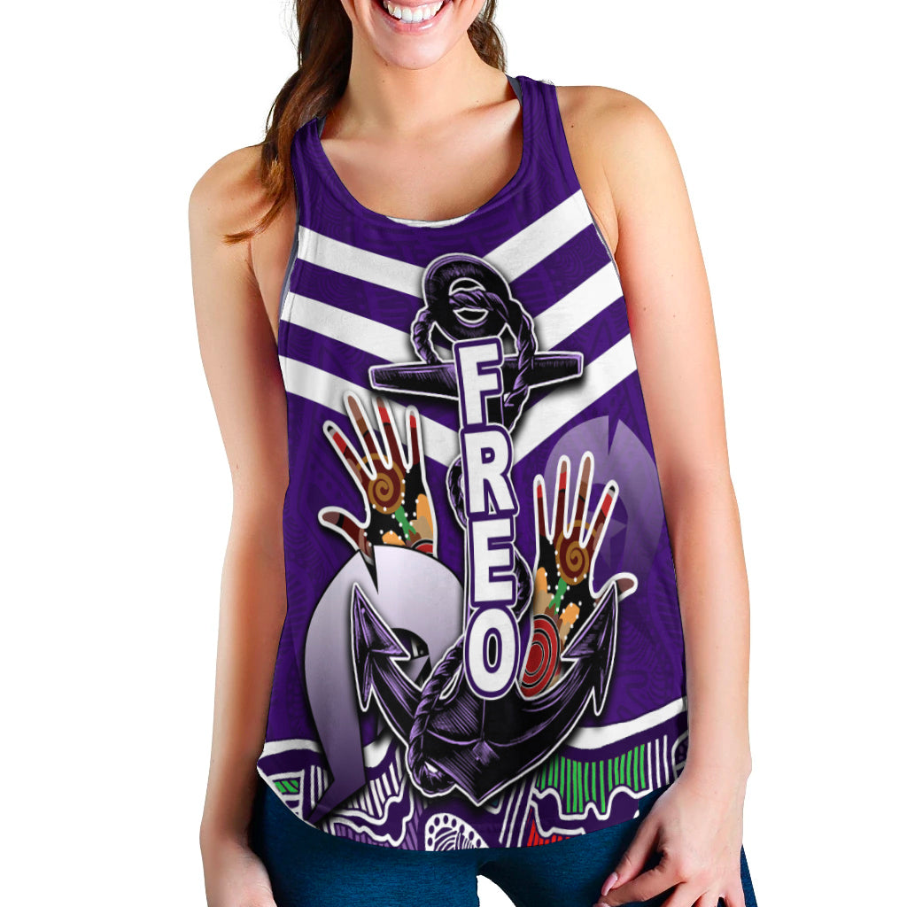 Naidoc Fremantle Women's Recerback Tank Freo Torres Strait Islanders LT6 - Vibe Hoodie