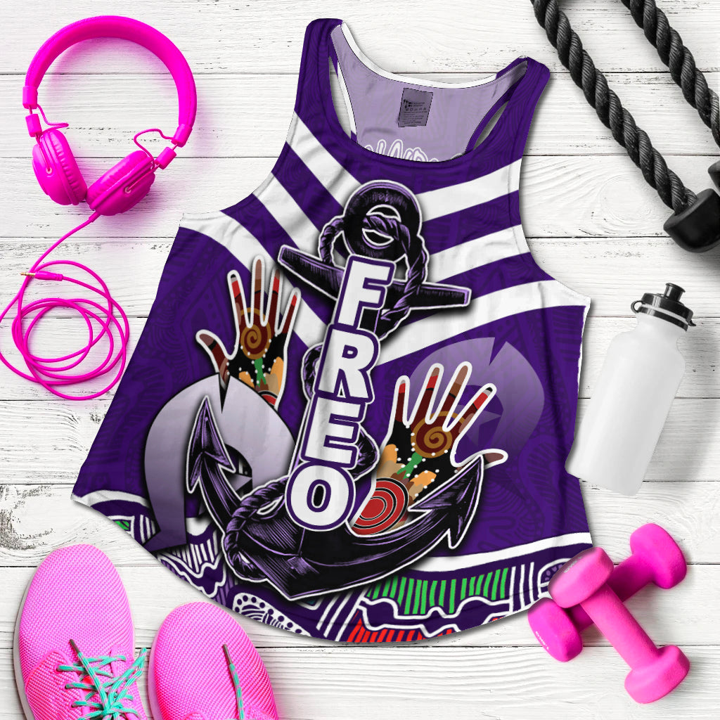 Naidoc Fremantle Women's Recerback Tank Freo Torres Strait Islanders LT6 - Vibe Hoodie