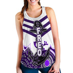 Fremantle Women's Recerback Tank Freo Aboriginal Simple White Style LT6 - Vibe Hoodie