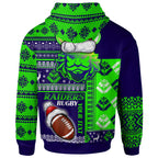 raiders-rugby-hoodie-custom-christmas-snowflakes-warriors-mascot-hoodie