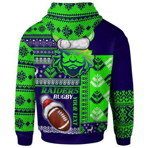raiders-rugby-hoodie-custom-christmas-snowflakes-warriors-mascot-hoodie