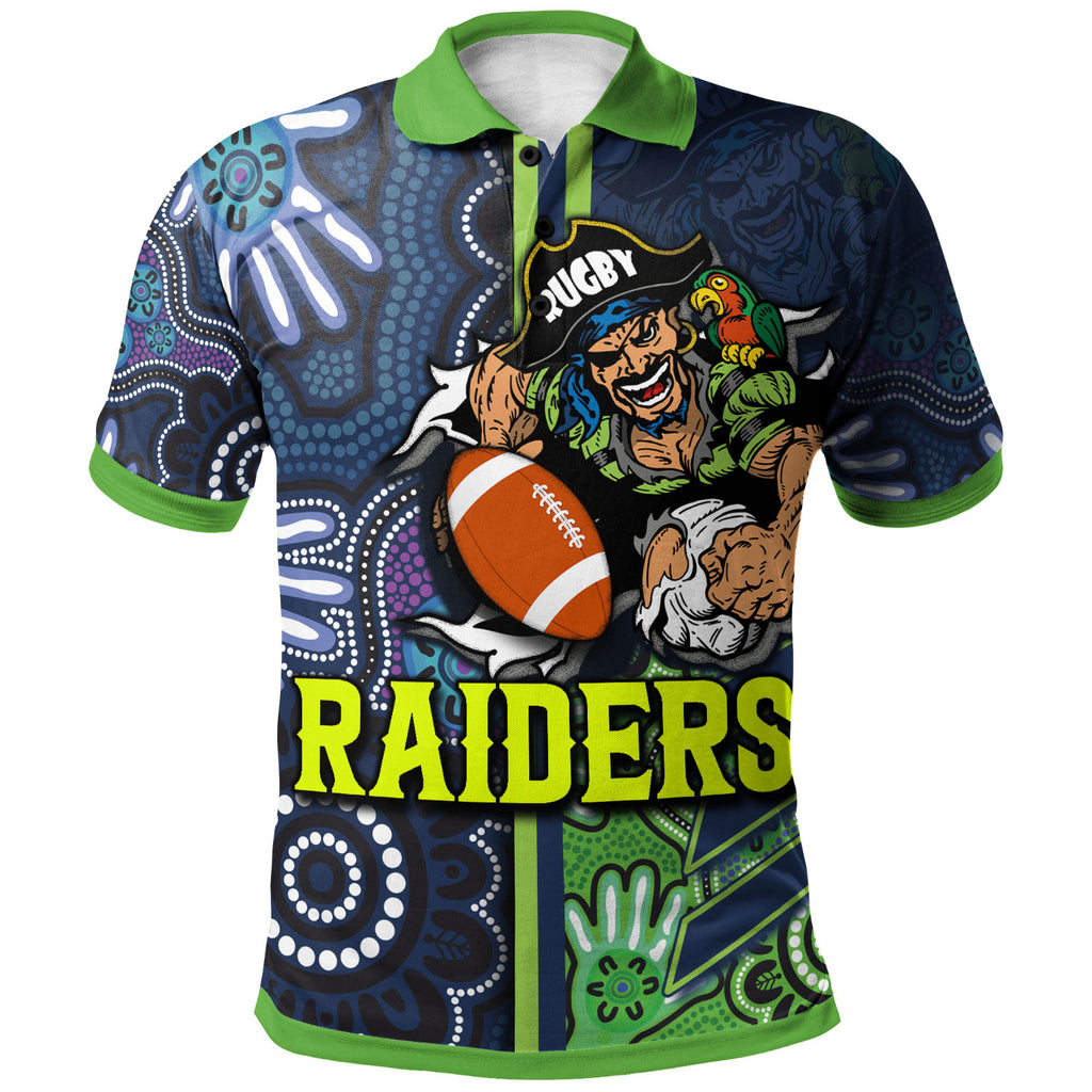 raiders-rugby-polo-shirt-custom-raiders-rugby-ball-aboriginal-indigenous-sport-style-polo-shirt