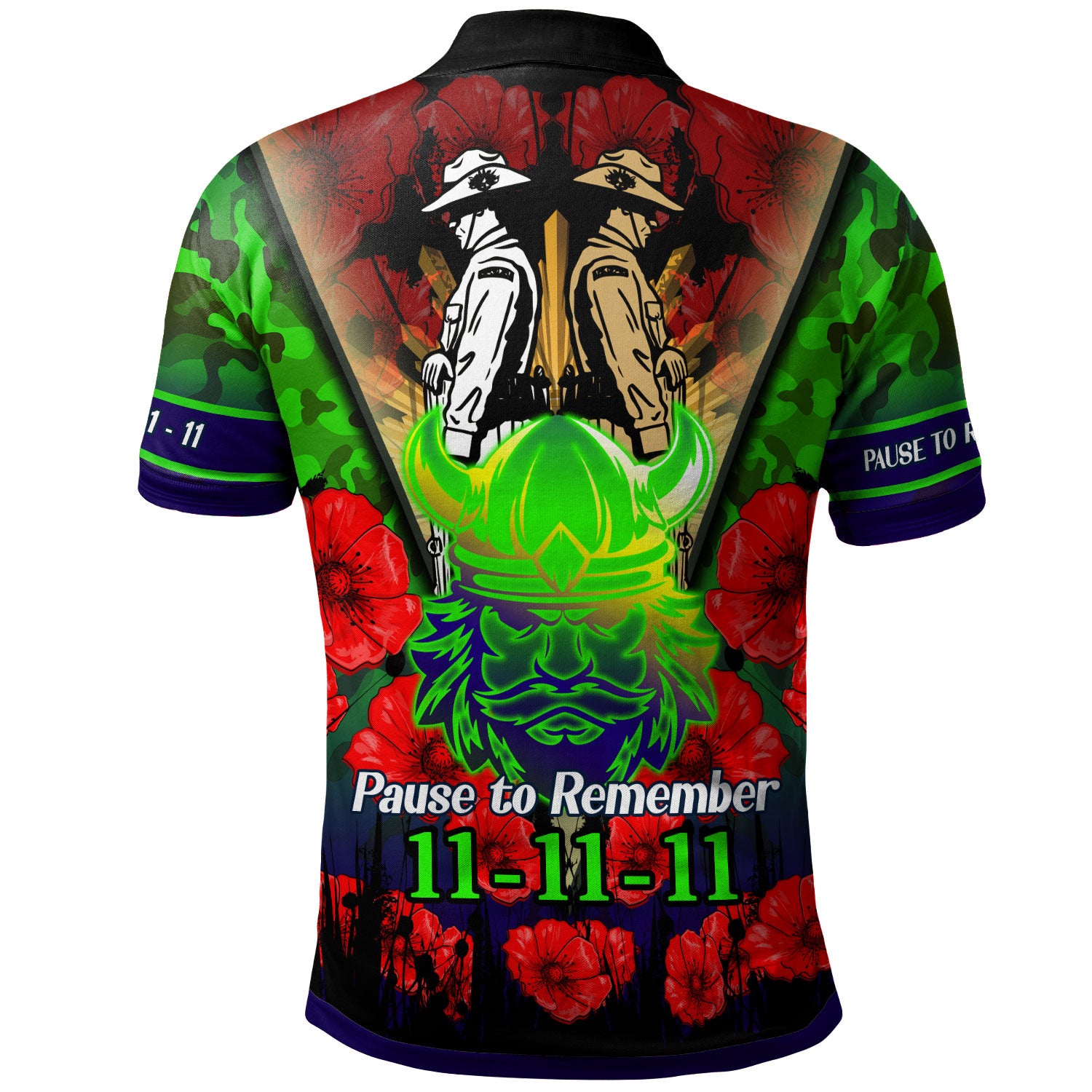 raiders-rugby-polo-shirt-custom-remembrance-day-pause-to-remember-polo-shirt
