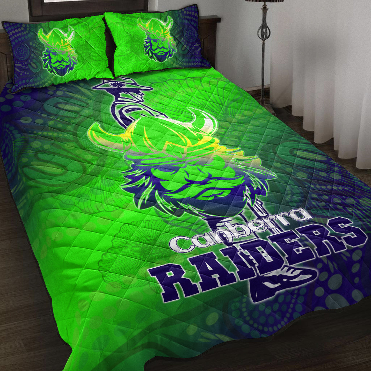 raiders-rugby-quilt-bed-set-anzac-raiders-rugby-gradient-style-quilt-bed-set