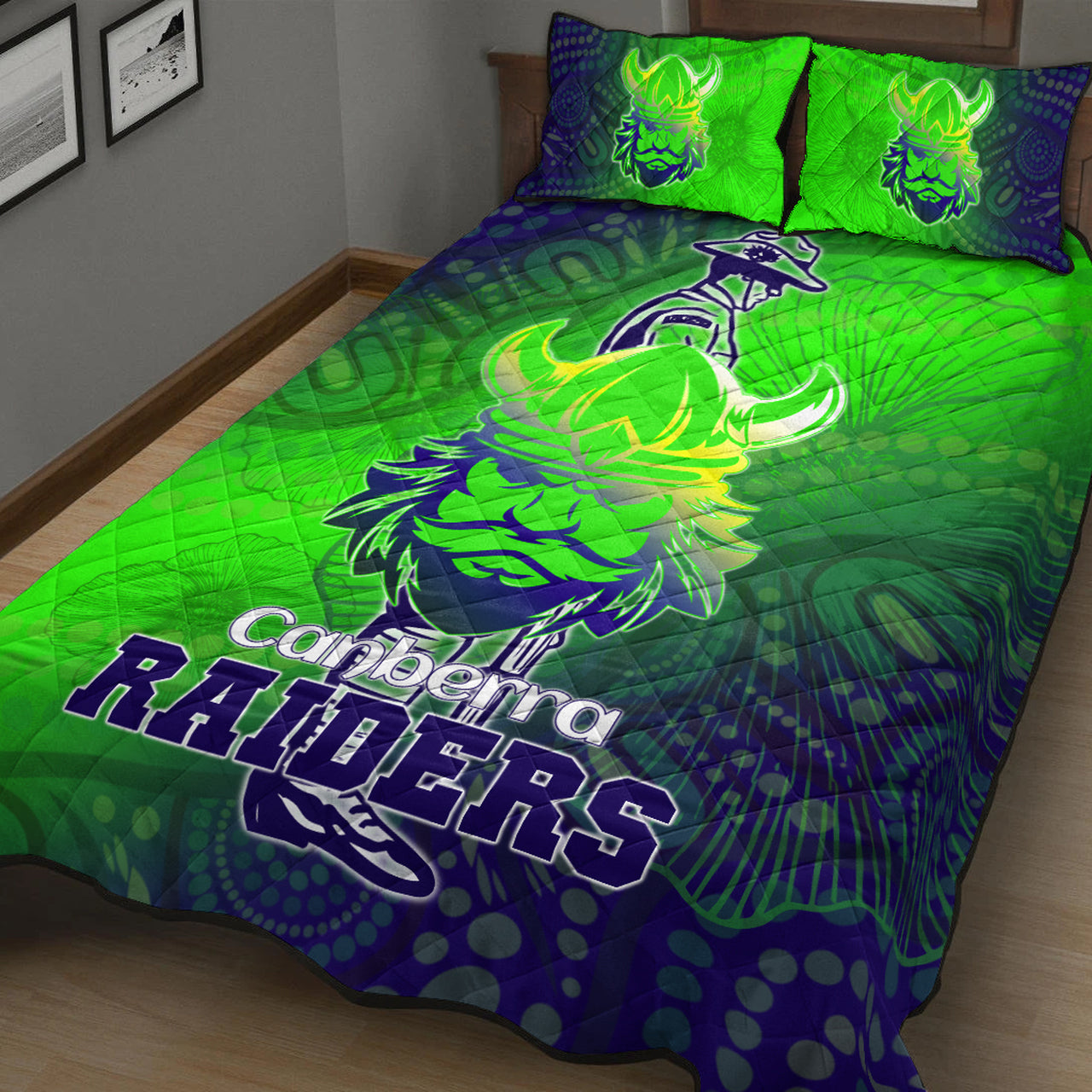 raiders-rugby-quilt-bed-set-anzac-raiders-rugby-gradient-style-quilt-bed-set