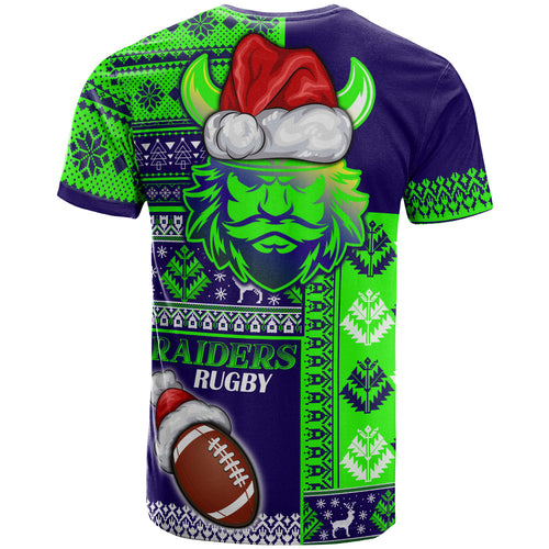 raiders-rugby-t-shirt-custom-christmas-snowflakes-warriors-mascot-t-shirt