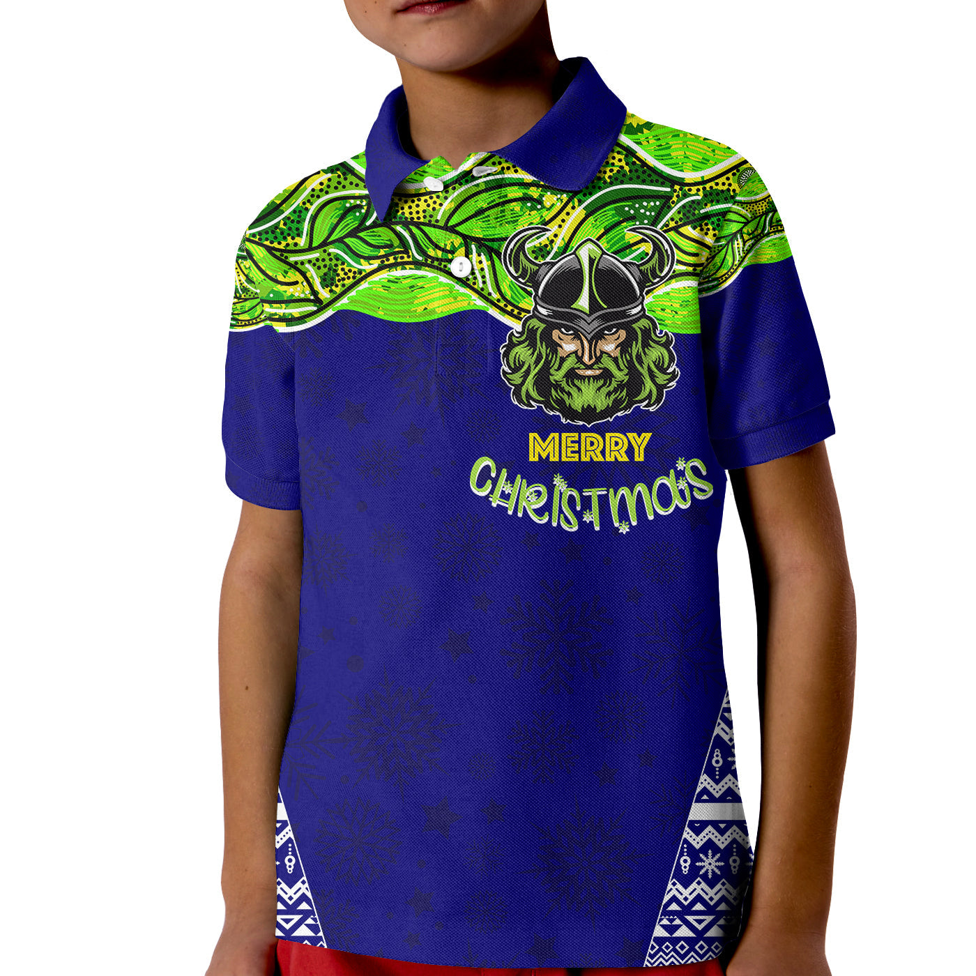 aboriginal-christmas-kid-polo-shirt-the-green-machine