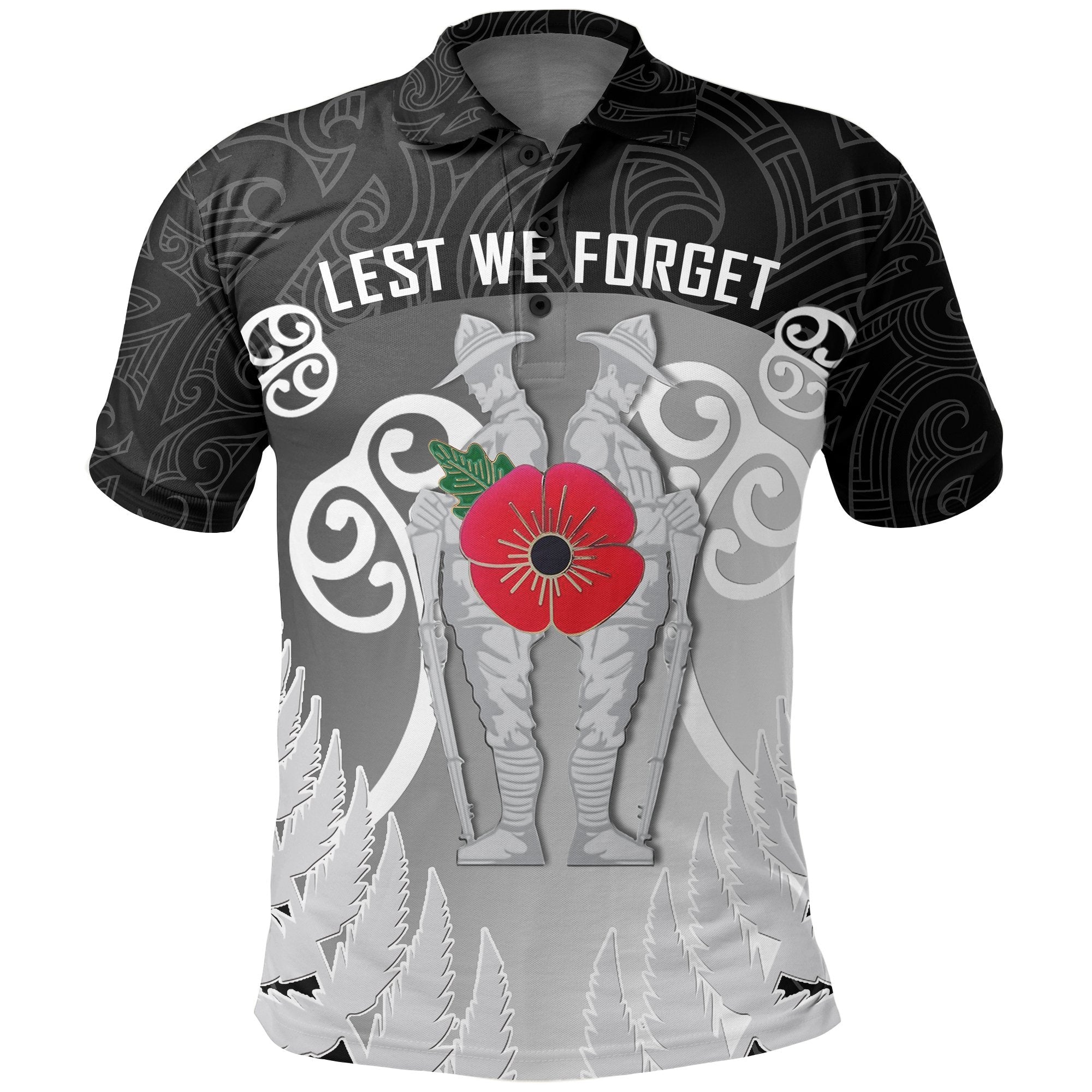 anzac-new-zealand-polo-shirt-red-poppy-remembrance-golf-shirts