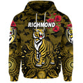 Richmond Tigers ANZAC Zip Up And Pullover Hoodie Indigenous Vibes - Black LT8