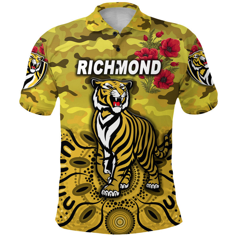 custom-personalised-richmond-tigers-anzac-polo-shirt-indigenous-vibes-yellow