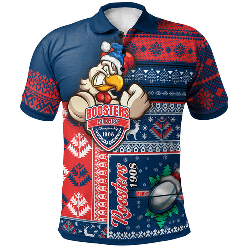 roosters-rugby-polo-shirt-custom-christmas-snowflakes-roosters-mascot-polo-shirt