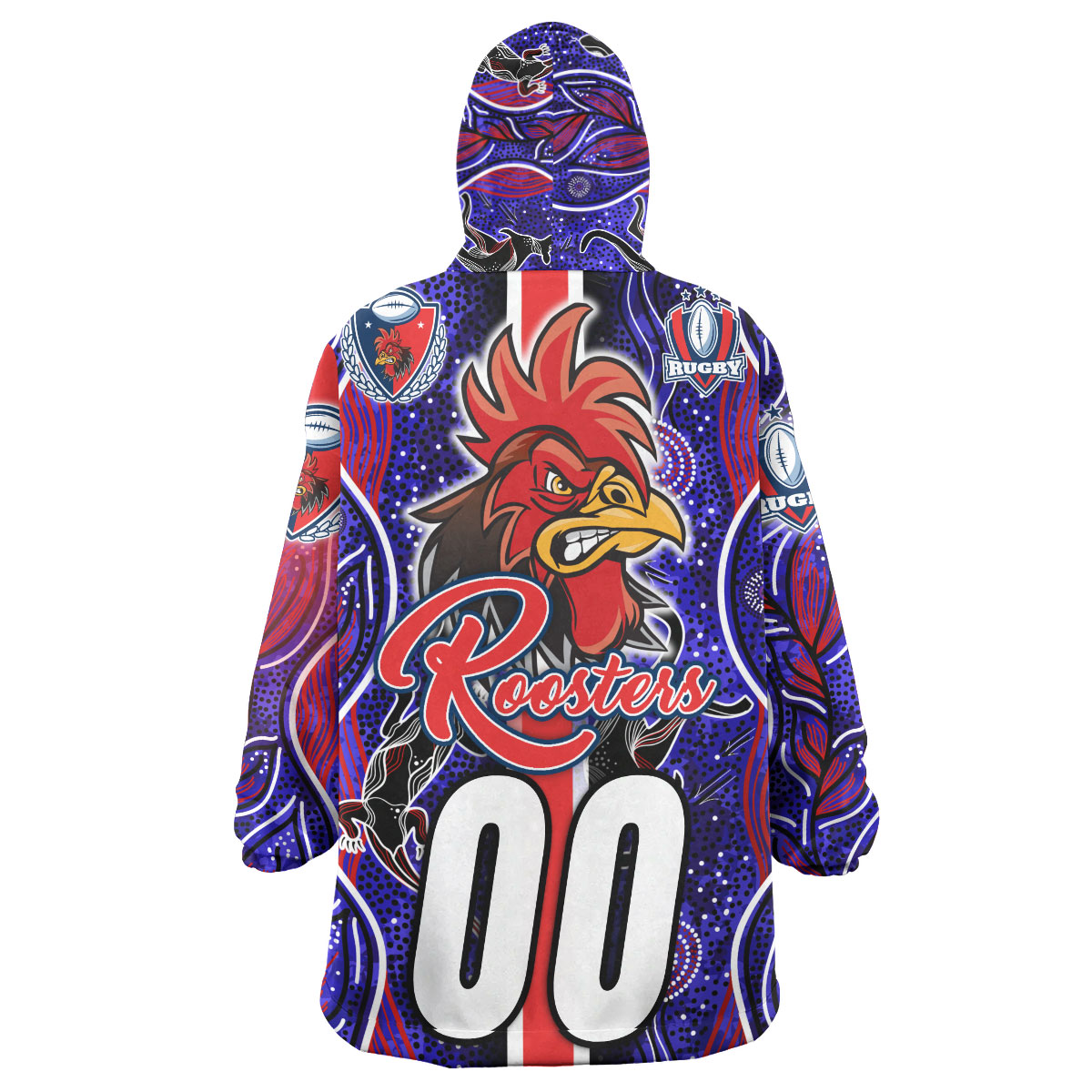 roosters-rugby-snug-hoodie-custom-roosters-rugby-ball-aboriginal-indigenous-sport-style-oodie-blanket