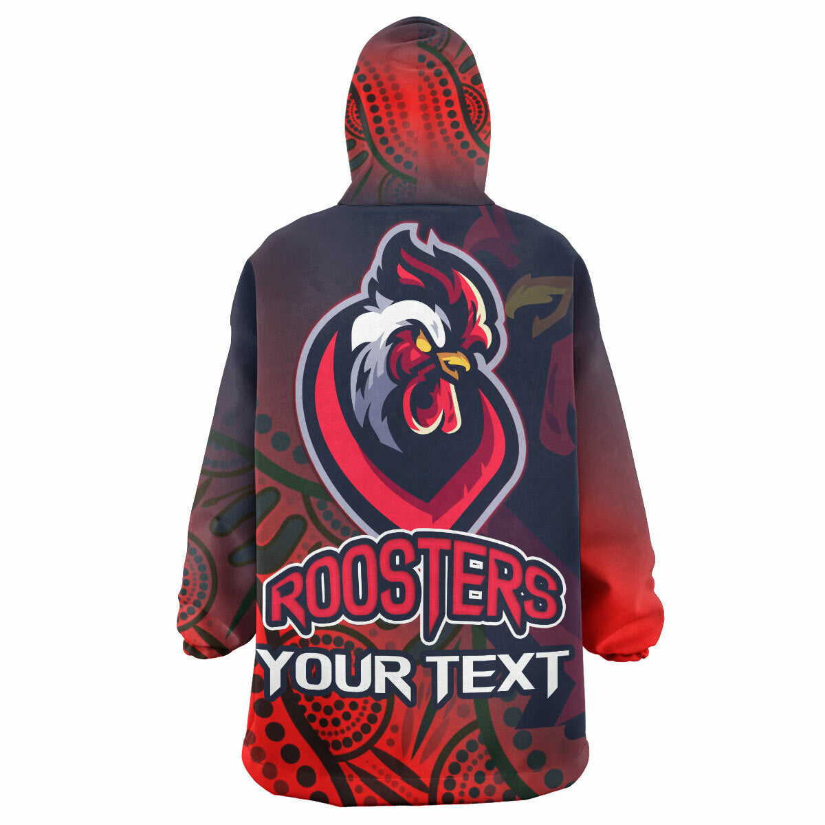 roosters-rugby-snug-hoodie-custom-roosters-sport-with-aboriginal-patterns-oodie-blanket
