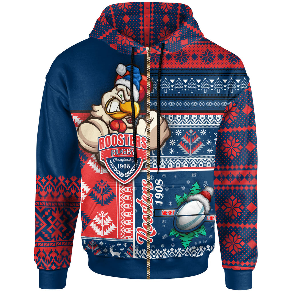 roosters-rugby-hoodie-custom-christmas-snowflakes-roosters-mascot-hoodie