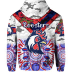 Sydney Roosters ANZAC 2022 Zip Up And Pullover Hoodie Indigenous Vibes - White LT8