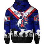 Sydney Roosters ANZAC 2022 Zip Up And Pullover Hoodie Simple Style - Blue LT8