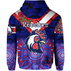 Sydney Roosters ANZAC 2022 Zip Up And Pullover Hoodie Indigenous Vibes - Blue LT8
