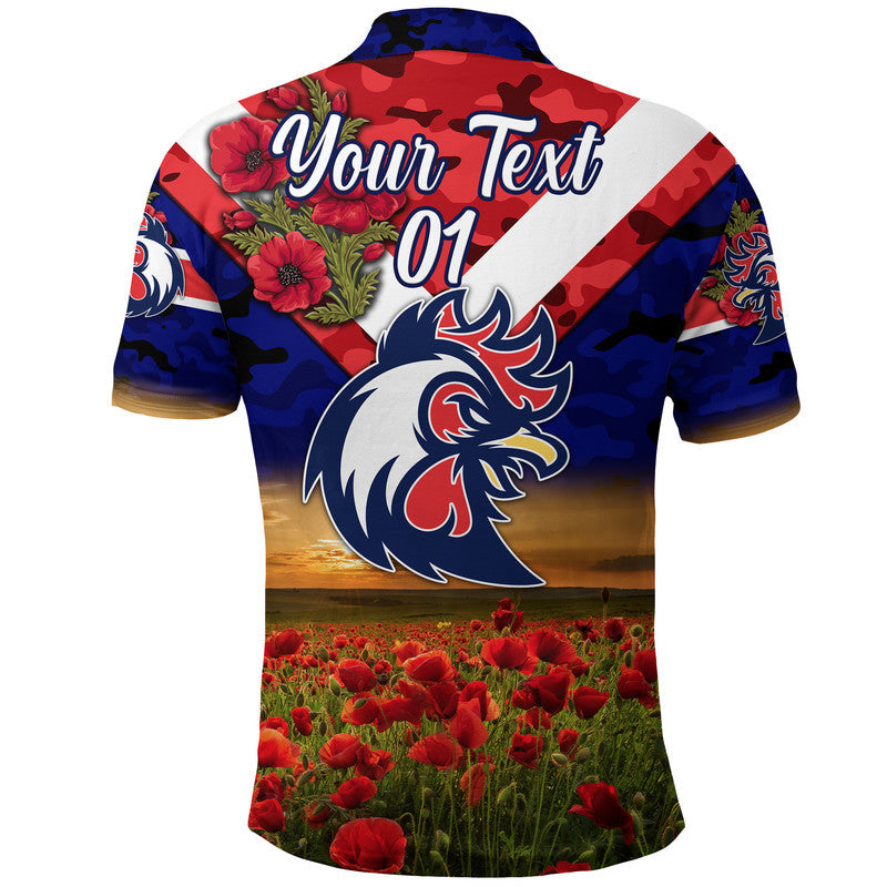 custom-personalised-roosters-anzac-polo-shirt-poppy-flowers-vibes-blue