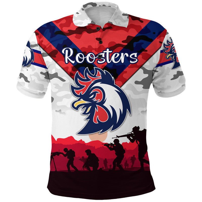 custom-personalised-roosters-anzac-polo-shirt-simple-style-white