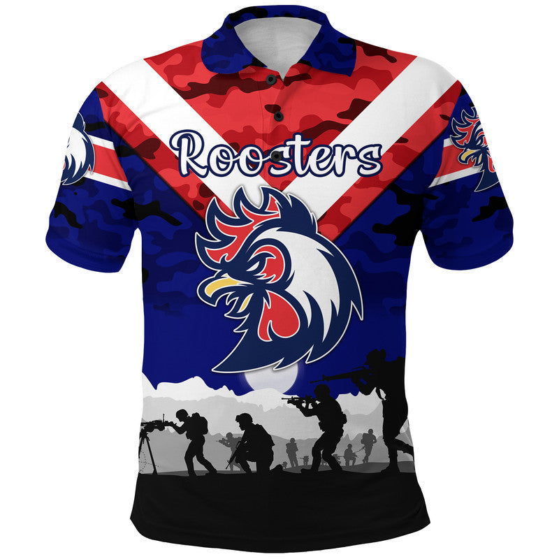 custom-personalised-roosters-anzac-polo-shirt-simple-style-blue