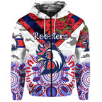 Sydney Roosters ANZAC 2022 Zip Up And Pullover Hoodie Indigenous Vibes - White LT8