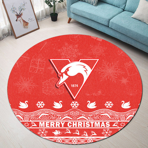 sydney-swans-unique-winter-season-round-carpet-swans-merry-christmas-no2