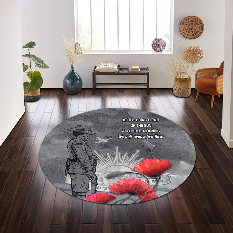 remembrance-day-round-carpet-soldier-australian-army-rising-sun-with-red-poppy