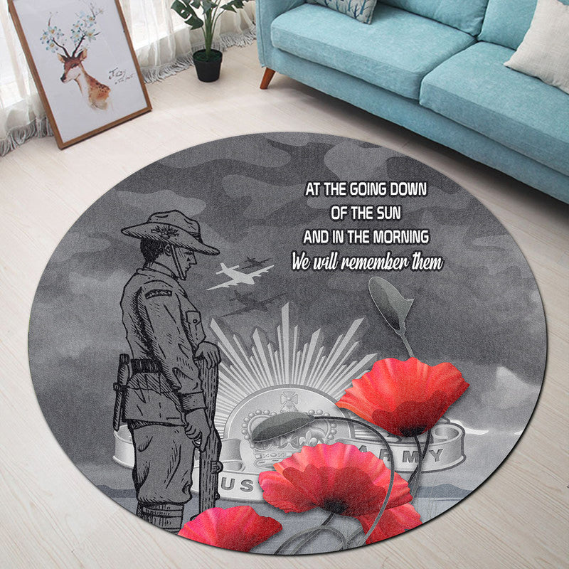 remembrance-day-round-carpet-soldier-australian-army-rising-sun-with-red-poppy