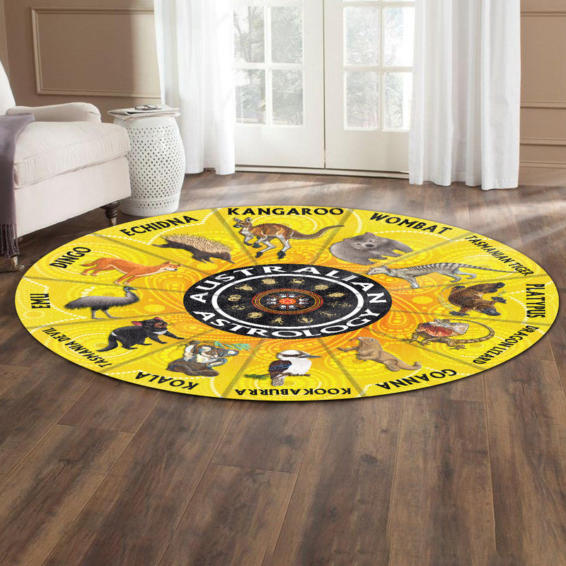 australian-animals-zodiac-round-rug-australian-astrology