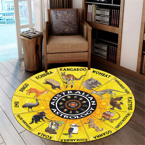 australian-animals-zodiac-round-rug-australian-astrology