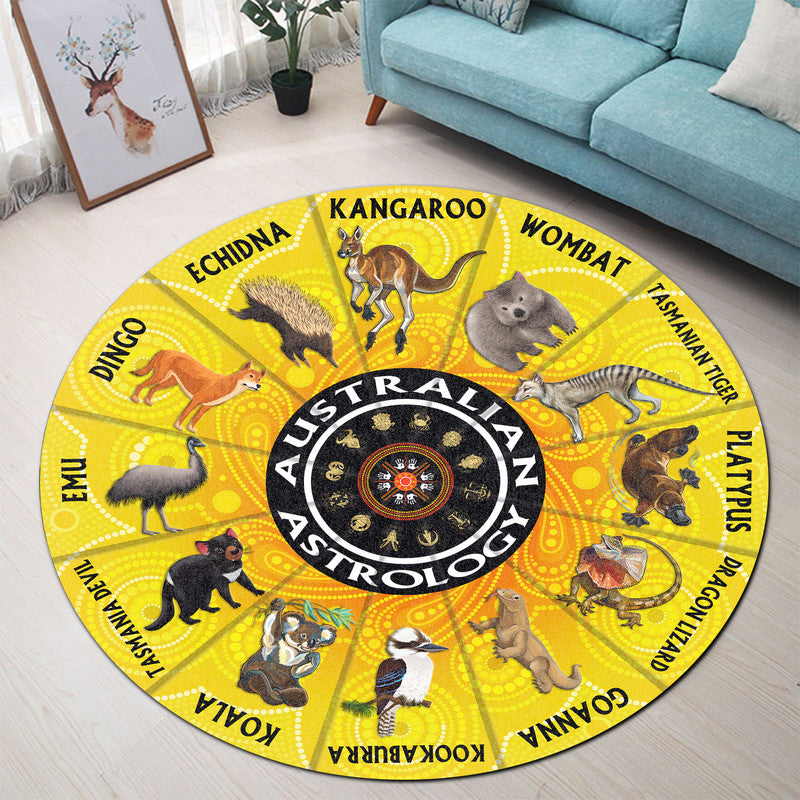 australian-animals-zodiac-round-rug-australian-astrology