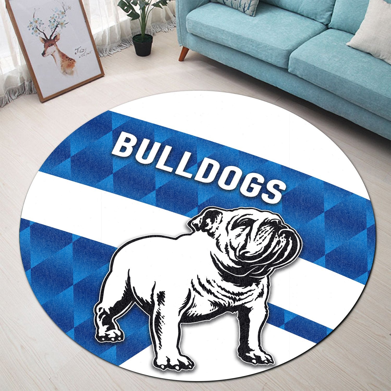 bulldogs-round-carpet-sporty-style
