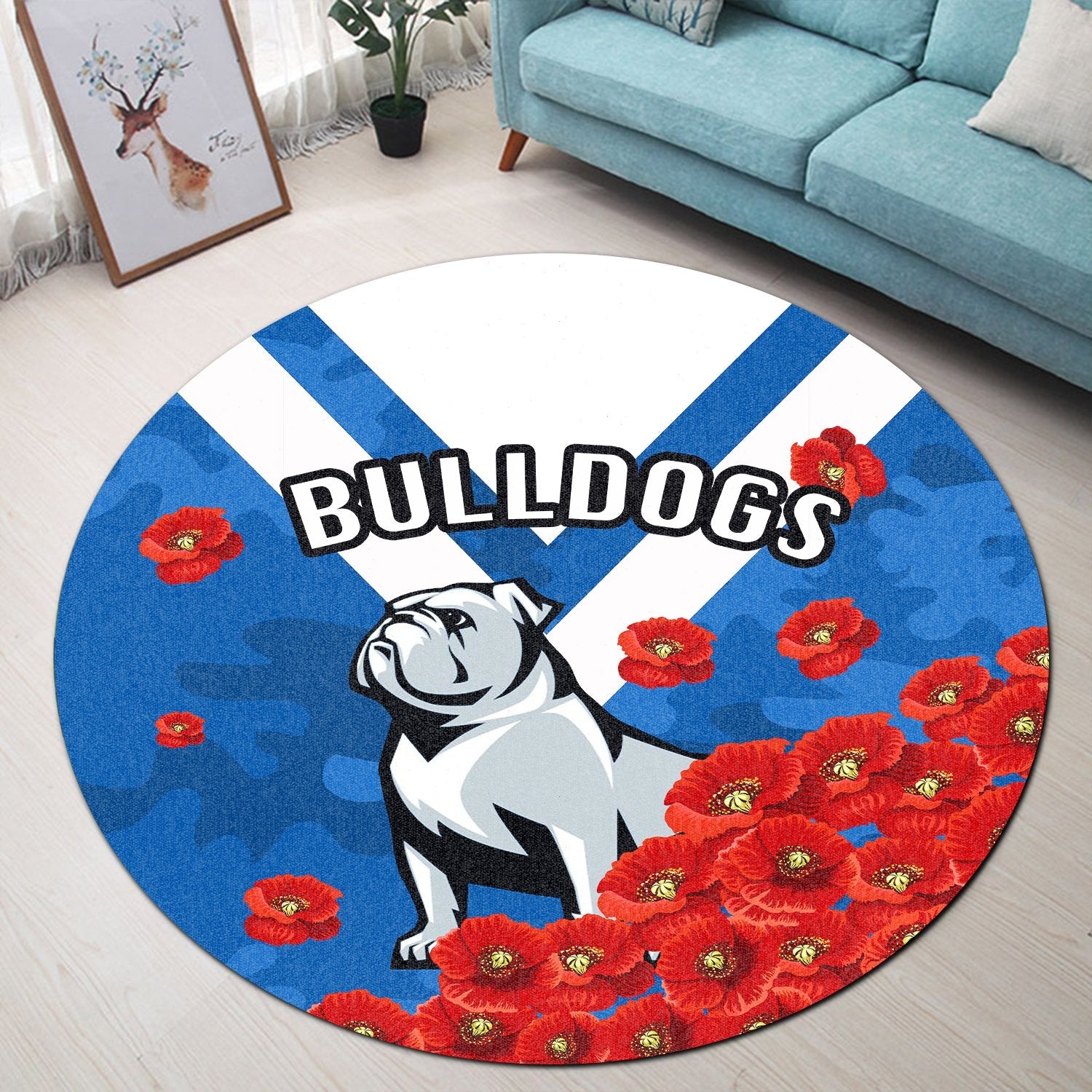 bulldogs-round-carpet-anzac-day-poppy-flowers