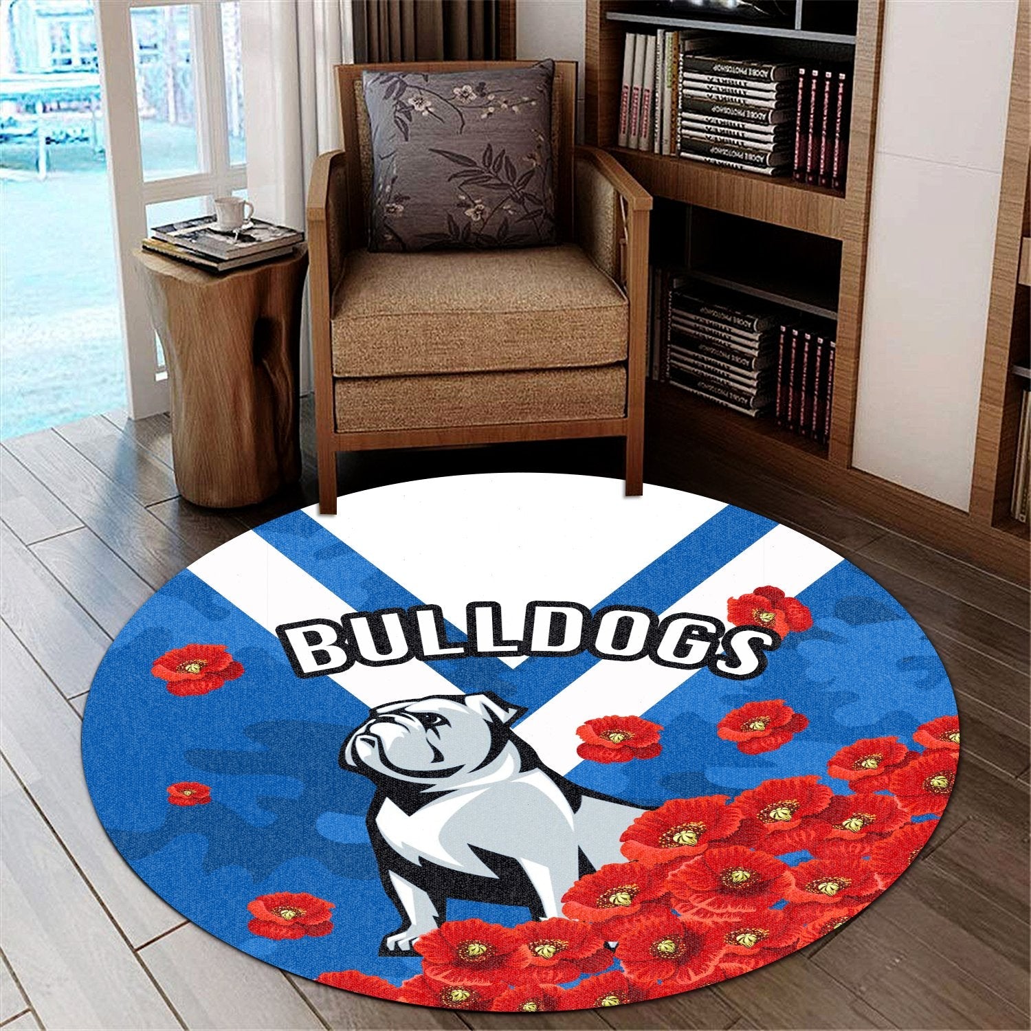 bulldogs-round-carpet-anzac-day-poppy-flowers