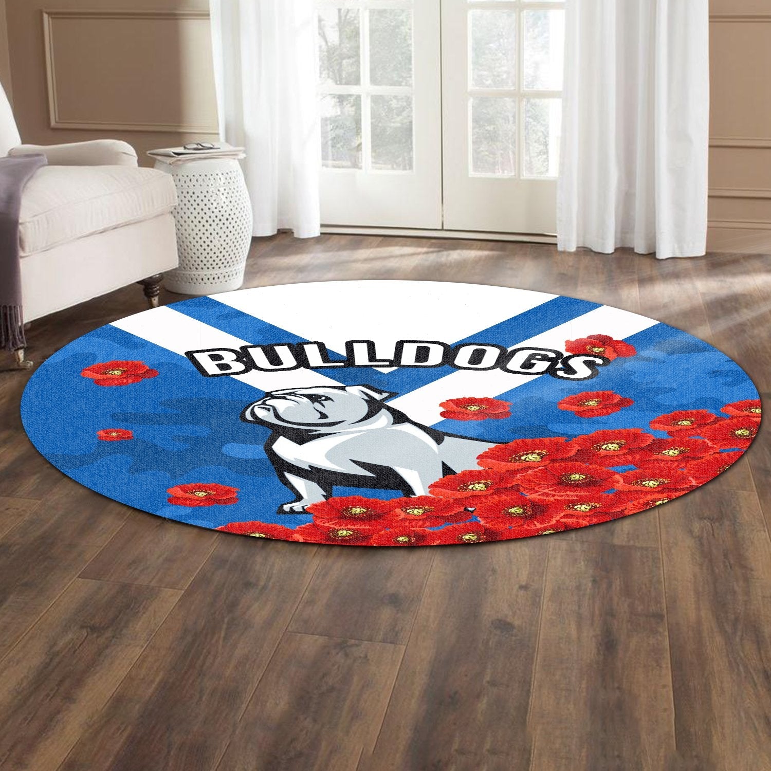 bulldogs-round-carpet-anzac-day-poppy-flowers