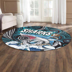 shark-rugby-round-rug-impetuous-sharks-with-rugby-ball-and-aboriginal-dot-painting-art-round-rug