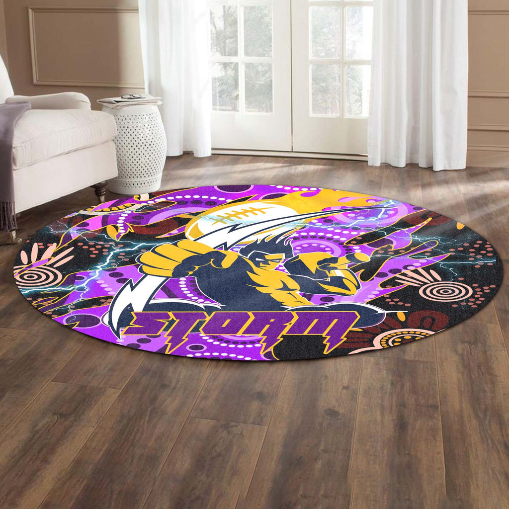storm-rugby-round-rug-storm-rugby-team-with-aboriginal-dot-painting-and-indigenous-pattern-round-rug
