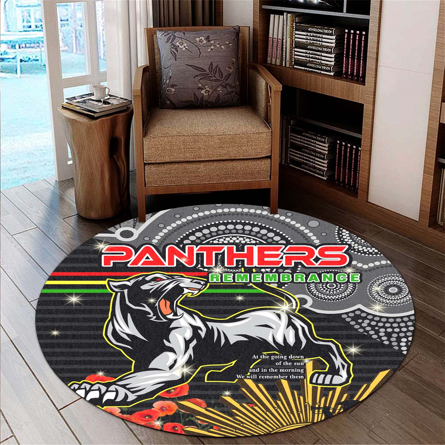 panthers-rugby-round-rug-anzac-day-panthers-rugby-team-poppy-flower-aboriginal-round-rug